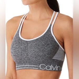 Calvin Klein Gray and White Sports Bra Intimates